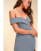 Song of Love Blue Grey Off-the-Shoulder Maxi Dress